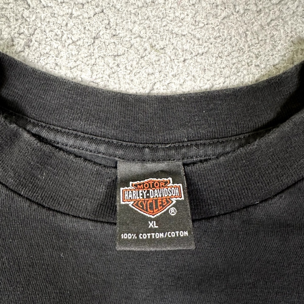Harley Davidson Shirt Mens XL Black Vintage Graphic 1999 Casual Flames USA Made - Picture 10 of 11